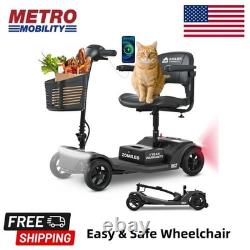 4 Wheels Senior Mobility Scooter 250W Power Wheelchair Folding Electric Scooter