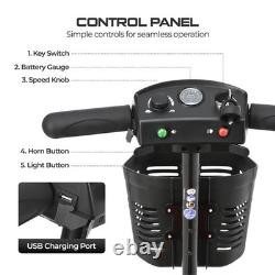 4 Wheels Senior Mobility Scooter 250W Power Wheelchair Folding Electric Scooter