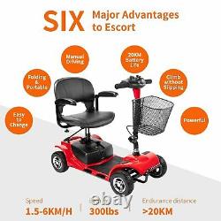 4 wheels electric mobility scooter adjustable fold chair lightweight wheelchair
