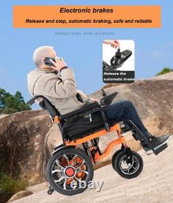 500W Dual Motor Lightweight Folding Electric Wheelchair Steel Powerchair 330lbs