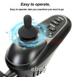 500W Dual Motor Lightweight Folding Electric Wheelchair Steel Powerchair 330lbs