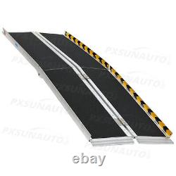 6/7ft Portable Aluminum Non Skid Wheelchair Scooter Mobility Ramp