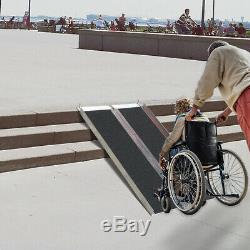 6' Aluminum Handicap Ramp Folding Wheelchair Scooter Mobility Portable Non-Slip