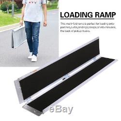 6' Aluminum Portable Wheelchair Ramp Mobility Non-slip Scooter Carrier, Multifold