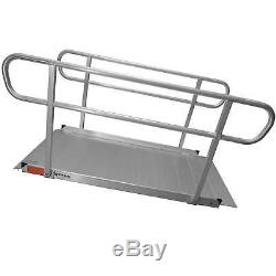 6' Aluminum Wheelchair Entry Ramp & Handrails Surface Scooter Mobility Access