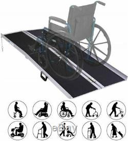 6' Portable Folding Aluminum Wheelchair Ramp Mobility Scooter With Carrying Handle