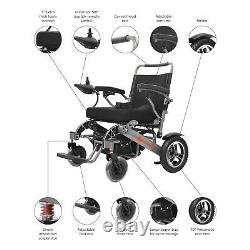 60 lbs Lightweight Electric Motorized Medical Wheelchair 365lb Capacity Silver