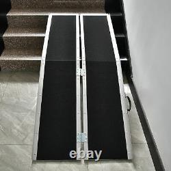 6FT Wheelchair Ramp Aluminum Folding Non-skid 4Wheeled Mobility Scooter Stable