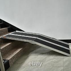 6FT Wheelchair Ramp Aluminum Folding Non-skid 4Wheeled Mobility Scooter Stable