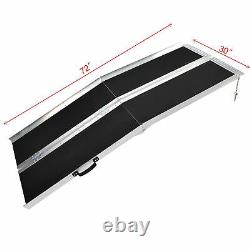 6FT Wheelchair Ramp Aluminum Folding Non-skid 4Wheeled Mobility Scooter Stable