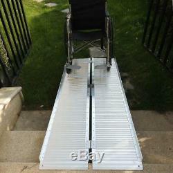 6Ft Portable Folding Design Mobility Wheelchair Scooter Threshold Ramp Aluminum