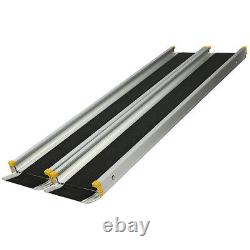 7' Telescoping Ramps Aluminum Loading Pet Wheelchair Thresholds Mobility Scooter