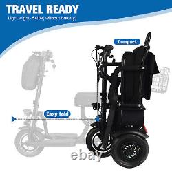 700W 3-Wheels Portable Double Motor Folding Electric Power Mobility Scooter