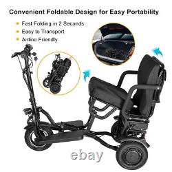 700W 3-Wheels Portable Double Motor Folding Electric Power Mobility Scooter