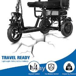 700W 3-Wheels Portable Double Motor Folding Electric Power Mobility Scooter