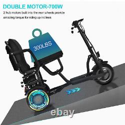 700W 3-Wheels Portable Double Motor Folding Electric Power Mobility for adults
