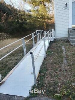 72' Aluminum Wheelchair Entry Ramp & Handrails Surface Scooter Mobility Access