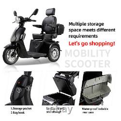 800W 60V 20AH 3-Wheel Mobility Scooter Battery Motor Wheelchair for Senior Black