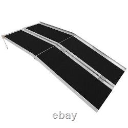 8ft Folding Aluminum Wheelchair Ramp Portable Mobility Scooter Carrier New