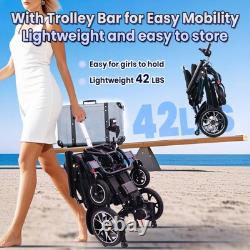 Adult Power Wheelchair, Bluetooth Remote Control, Trolley Design, 25 Mile Range