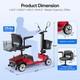 Adult Senior 4 Wheel Mobility Scooter Power Wheelchair Slop Protection 2 Baskets