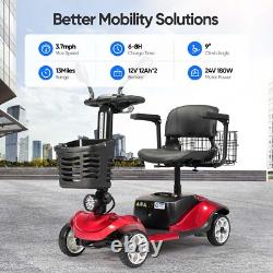 Adult Senior 4 Wheel Mobility Scooter Power Wheelchair Slop Protection 2 Baskets