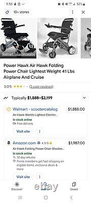 Air Hawk Folding Electric Power Wheelchair Lightweight Portable