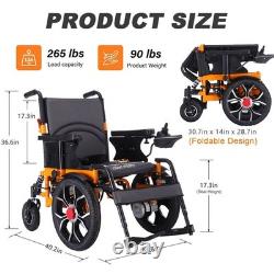 All Terrain Foldable Electric Wheelchair, 15 Miles Longe Range, 12 AH Battery
