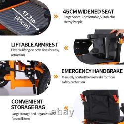 All Terrain Foldable Electric Wheelchair, 15 Miles Longe Range, 12 AH Battery