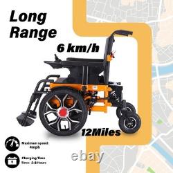 All Terrain Foldable Electric Wheelchair, 15 Miles Longe Range, 12 AH Battery