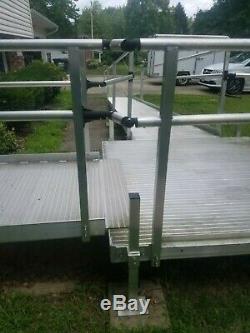Aluminum Scooter Wheelchair Handicap Ramp, 27' Long with 2 Platform, Pick Up Only