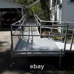 Aluminum Scooter Wheelchair Handicap Ramp, 55' Ramp, with 2 Platforms, Pickup Only