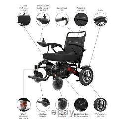 Automatic Folding Electric Mobility Wheelchair 365lb Capacity Long Range Black