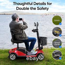 Big 4 Wheels Mobility Scooter Power Wheelchair Folding Electric Scooter Travel