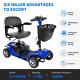 Blue 4 Wheel Mobility Scooter For Senior Folding Electric Powered Wheelchair