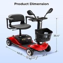 Compact Foldable Electric Mobility Scooter 4 Wheel Travel Wheelchair Light