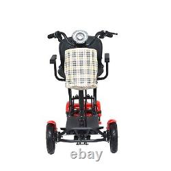 Compact Power Scooter with Wide Seat and Adjustable Speed Red