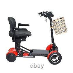 Compact Power Scooter with Wide Seat and Adjustable Speed Red