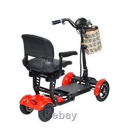 Compact Power Scooter with Wide Seat and Adjustable Speed Red