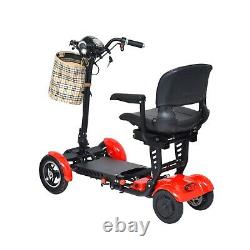 Compact Power Scooter with Wide Seat and Adjustable Speed Red