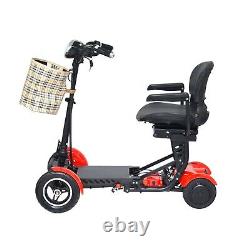 Compact Power Scooter with Wide Seat and Adjustable Speed Red