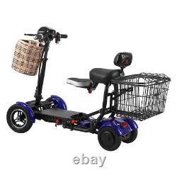 Electric Mobility Scooter Lightweight Power Wheelchair Blue Up To 12 Miles
