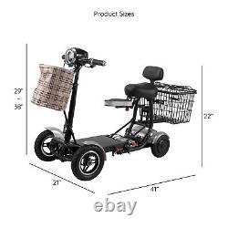 Electric Motorized Wide Chair Medical Scooter, Up To 25 Miles Silver