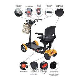 Electric Motorized Wide Seat Light Mobility Scooter, Up To 25 Miles Gold Color