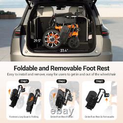 Electric Wheelchair Adults Reclining Foldable Lightweight Scooters Aid Motorized