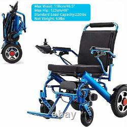 Electric Wheelchair, Portable Motorized Foldable Power Wheelchair Scooter Blue