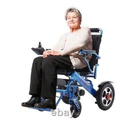 Electric Wheelchair, Portable Motorized Foldable Power Wheelchair Scooter Blue