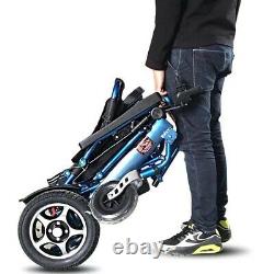 Electric Wheelchair, Portable Motorized Foldable Power Wheelchair Scooter Blue