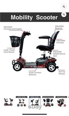 Equate 4 Wheels Mobility Scooter Power Wheelchair Folding Electric Travel New