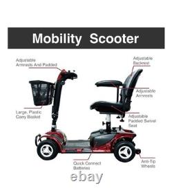 Equate Mobility 4-Wheel Motorized Power Scooter, Red Wheelchair Assisted Living